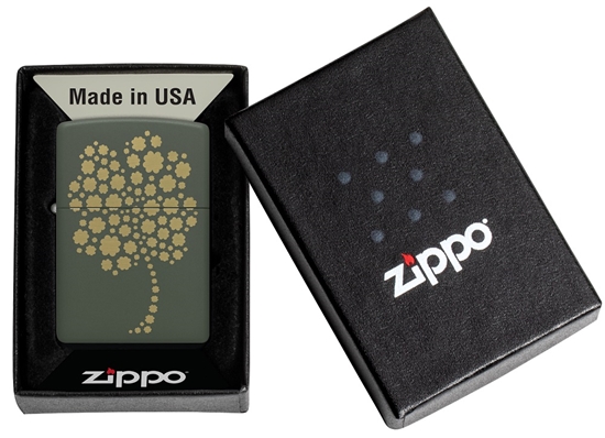 Picture of Zippo Lighter 48501 Four Leaf Clover Design