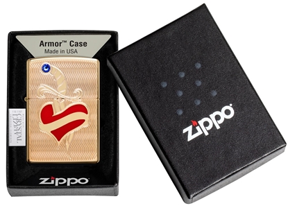 Picture of Zippo Lighter 49303  Armor™ Heart and Sword Design