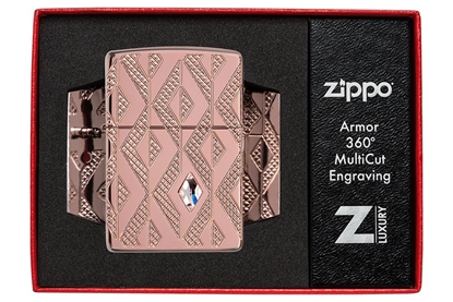 Attēls no Zippo Lighter 49702 Armor® Geometric Diamond Pattern Design