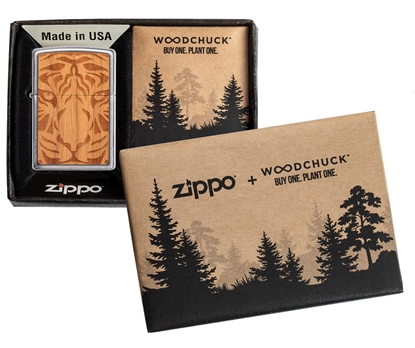 Picture of Zippo Lighter Woodchuck 49707 Cherry Tiger Head