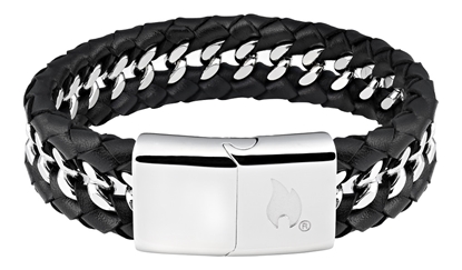 Attēls no Zippo Steel Braided Leather Bracelet 22 cm