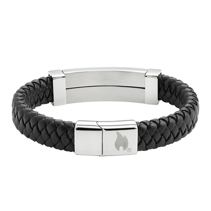 Attēls no Zippo Steel Braided Leather Bracelet 22 cm