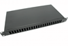 Picture of 19" Fiksets 48F Optiskais komutacijas panelis ar kasetem, 24 porti SC Duplex vai LC QUAD, Melns