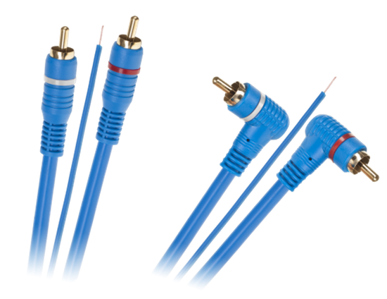 Picture of 2 x RCA - 2 x RCA kabelis ar vadības vadu | Garums 5 metri | Taisns leņķis | Auto Audio