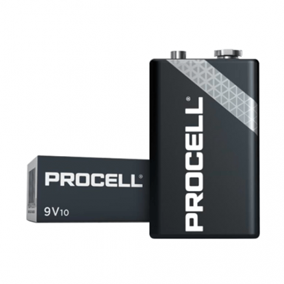 Picture of 6LR61 9V baterija 9V Duracell Procell INDUSTRIAL sērija Alkaline PC1604 iep. 10gb.