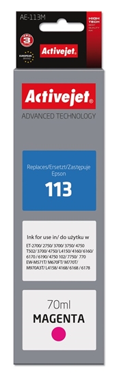 Picture of Activejet AE-113M ink (replacement for Epson 113 C13T06B340; Supreme; 70 ml; magenta)