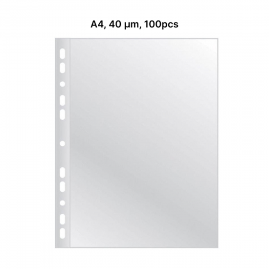 Изображение AD Class PUNCHED POCKET Cristal Clear A4 40 micr., pouch 100 pcs