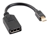 Picture of Adapter mini Displayport (M) -> DisplayPort (F) na kablu 10cm    czarny 