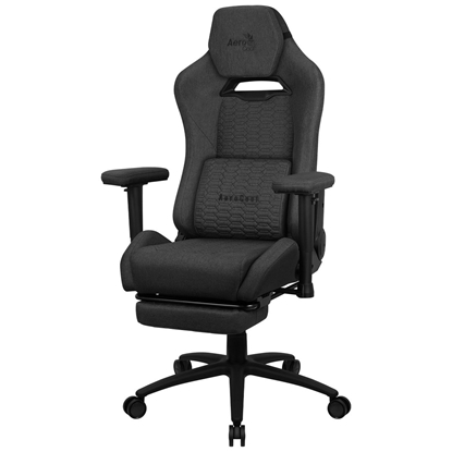 Attēls no Aerocool ROYALASHBK Premium Ergonomic Gaming Chair Legrests Aeroweave Technology Black