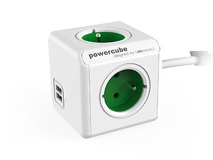 Attēls no Allocacoc 2402GN/FREUPC power extension 1.5 m 4 AC outlet(s) Indoor Green, White