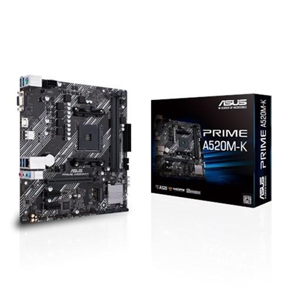 Attēls no ASUS PRIME A520M-K AMD A520 Socket AM4 micro ATX