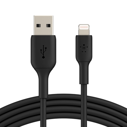 Picture of BELKIN PVC USB CABLE USB-A - LIGHTNING, 1M, BLK