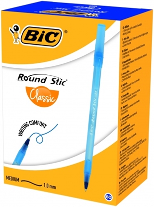 Picture of BIC Ballpoint pens ROUND STIC 1.0 mm, blue,Box 60 pcs. 256378