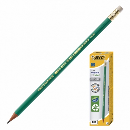Picture of BIC pencils EVOLUTION ORIGINAL with eraser, HB, Box 12 pcs. 083924
