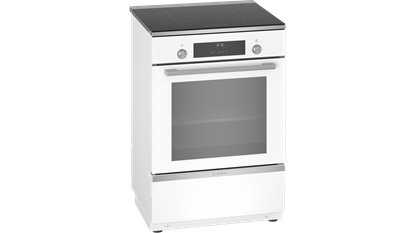 Picture of Bosch Cooker HLT59E020U Integrated timer, Hob type Induction, Oven type Electric, White, Width 60 cm, Electronic ignition, Grilling, LCD, 66 L, Depth 60 cm