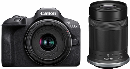 Attēls no Canon EOS R100 + RF-S 18-45mm F4.5-6.3 IS STM + RF-S 55-200mm F5-7.1 IS STM Kit MILC 24.1 MP CMOS 6000 x 4000 pixels Black