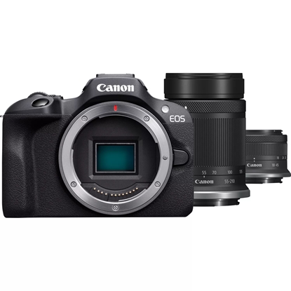 Picture of Canon EOS R100 + RF-S 18-45mm F4.5-6.3 IS STM + RF-S 55-200mm F5-7.1 IS STM Kit MILC 24.1 MP CMOS 6000 x 4000 pixels Black