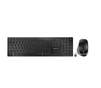 Attēls no CHERRY DW 9500 SLIM keyboard Mouse included RF Wireless + Bluetooth QWERTZ German Black, Grey