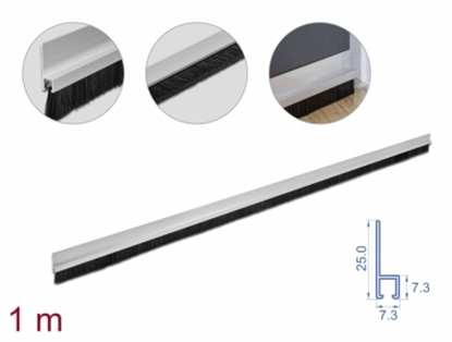 Изображение Delock Brush strip 20 mm with aluminium profile straight - length 1 m