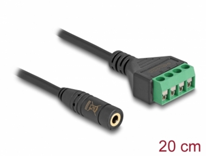 Attēls no Delock Cable Stereo jack female 3.5 mm 4 pin to Terminal Block Adapter 20 cm