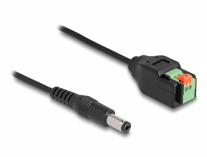 Attēls no Delock DC Cable 2.1 x 5.5 mm male to Terminal Block Adapter with push button 15 cm