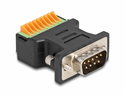 Picture of Delock D-Sub 9 male to Terminal Block Adapter with push-button