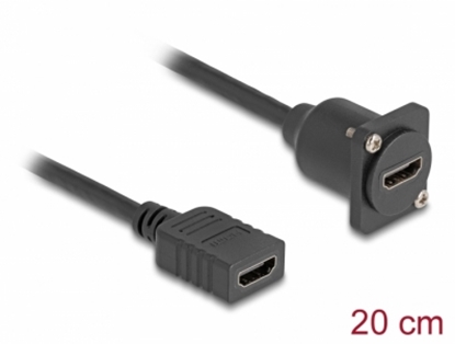 Attēls no Delock D-Type HDMI cable female to female black 20 cm