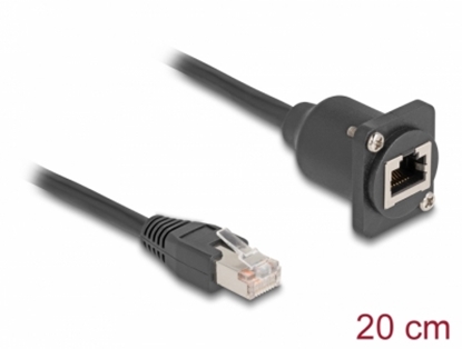 Изображение Delock D-Type RJ45 cable plug to jack Cat.5e black 20 cm