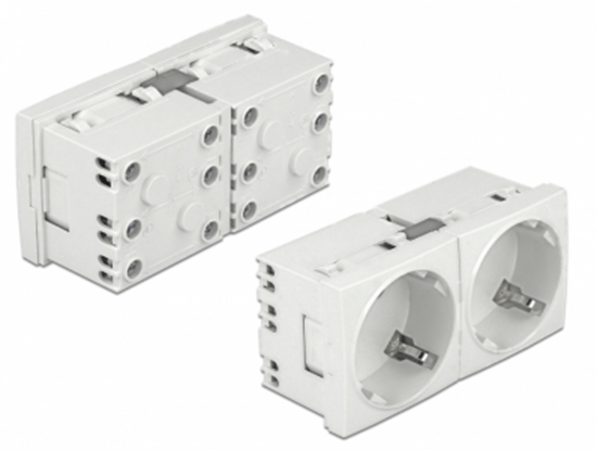 Picture of Delock Easy 45 Grounded Power Socket with a 45° arrangement 2-way extendable 45 x 45 mm 5 pieces