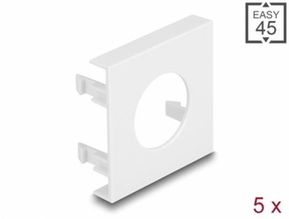 Picture of Delock Easy 45 Module Plate Round cut-out Ø 24 mm, 45 x 45 mm 5 pieces white