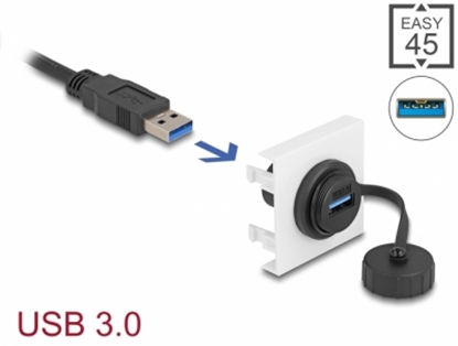 Attēls no Delock Easy 45 Module SuperSpeed USB 5 Gbps (USB 3.2 Gen 1) USB Type-A female, 45 x 45 mm
