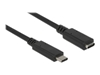 Picture of Delock Extension cable SuperSpeed USB (USB 3.1 Gen 1) USB Type-C™ male > female 3 A 1.0 m black
