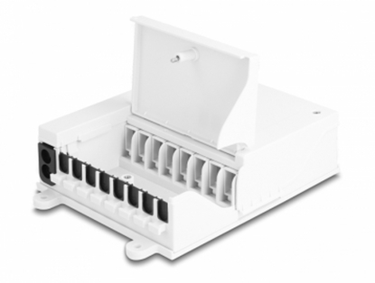 Picture of Delock Fiber Optic Distribution Box FTTH indoor for wall mounting 8 port white