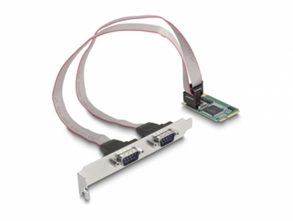 Picture of Delock Mini PCIe Card full size to 2 x Serial RS-232 D-Sub 9 pin