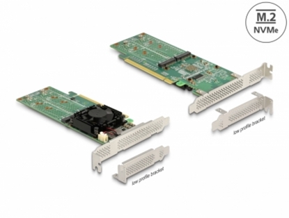 Picture of Delock PCI Express x16 Card to 4 x internal NVMe M.2 Key M - Low Profile Form Factor