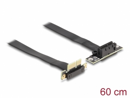 Attēls no Delock Riser Card PCI Express x1 male 90° angled to x1 slot 90° angled with cable 60 cm