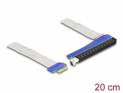 Attēls no Delock Riser Card PCI Express x1 male to x16 slot with cable 20 cm
