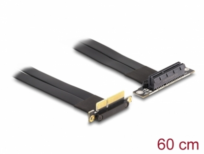 Picture of Delock Riser Card PCI Express x4 male 90° angled to x4 slot 90° angled with cable 60 cm