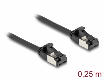 Attēls no Delock RJ45 Cable plug to plug Cat.8.1 flexible 0.25 m black