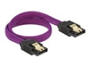 Изображение Delock SATA cable 6 Gbs 30 cm straight  straight metal purple Premium