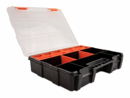 Attēls no Delock Sorting box with 21 compartments 290 x 220 x 60 mm orange / black
