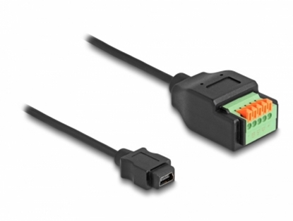 Picture of Delock USB 2.0 Cable Type Mini-B female to Terminal Block Adapter with push button 15 cm