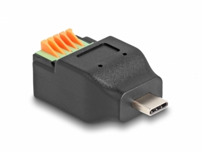 Attēls no Delock USB Type-C™ 2.0 male to Terminal Block Adapter with push-button