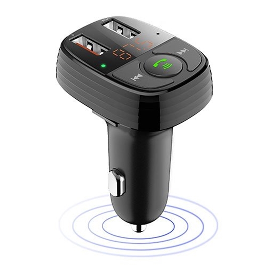 Изображение Devia Smart Car FM Transmiter Bluetooth / MP3 / MicroSD / 2x USB QC 3.0 + 1,5A / LED / Car Charger