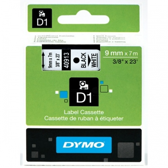 Picture of Dymo D1 9mm Black/White labels 40913