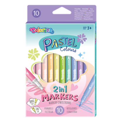 Attēls no Double sided Colorino Pastel markers 10 colours