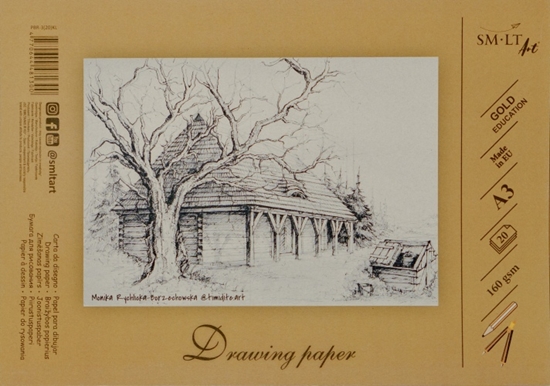 Изображение Drawing and sketching paper SMLT A3, 160 g/m2, 20 sheets, glued