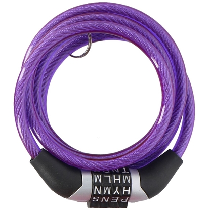 Изображение Dunlop spirālkoda velo slēdzene 0.6x120cm - violeta