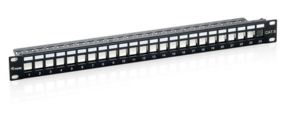 Изображение Equip 24-Port Keystone Cat.6 Shielded Patch Panel, Black