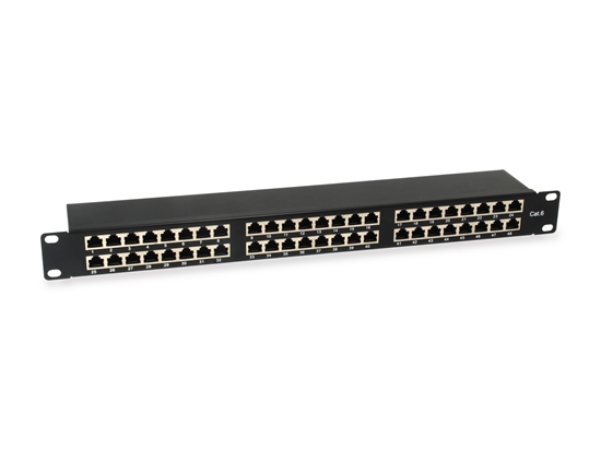 Изображение Equip 48-Port Cat.6 Shielded Patch Panel, Black